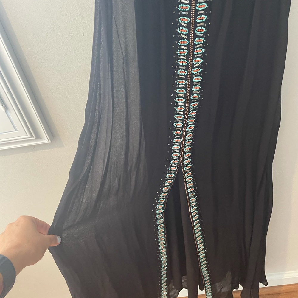 Free People Formal black chiffon gown size 2 - Picture 3 of 6